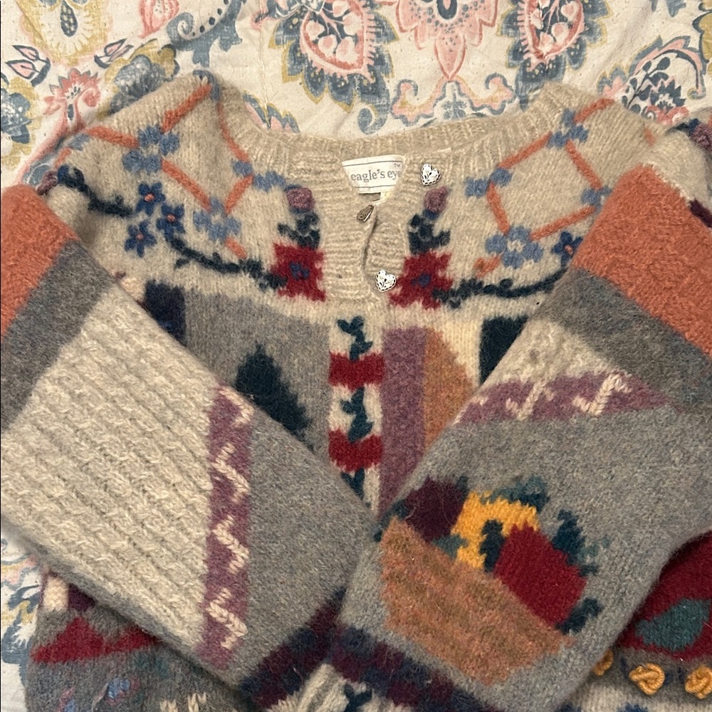VINTAGE!!!!!!  Eagle's Eye Multicolor Patterned Women's Sweater